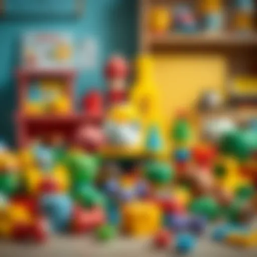 Inspiring Creativity through Educational Toys A colorful array of educational toys arranged aesthetically to inspire creativity.