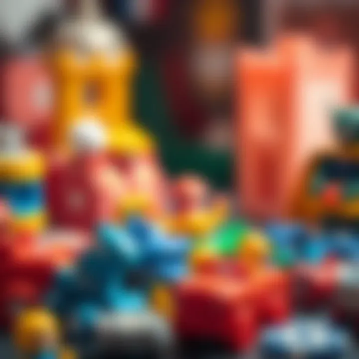 An artistic representation of visual storytelling through toys, enhancing creativity.