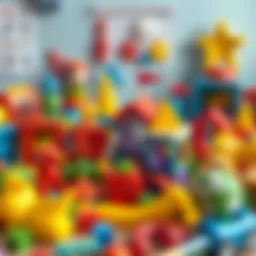 Colorful array of educational toys