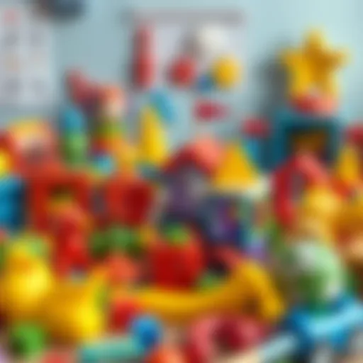 Colorful array of educational toys