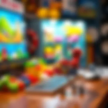 Online shopping for toys on a computer