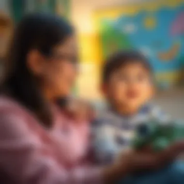 A parent and child enjoying an educational cartoon together.