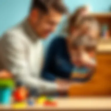 A parent helping a child play the piano with enthusiasm