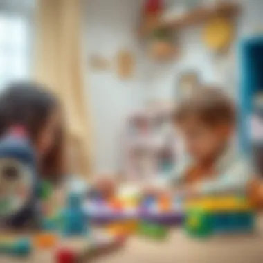 Interactive Learning Through Play Parent and child engaged in playtime with educational games