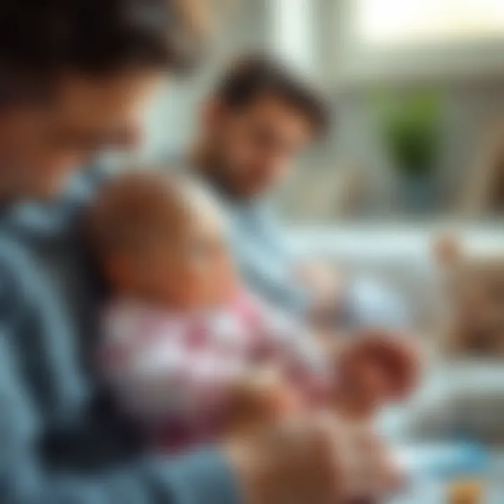 Parent engaging with a 42-day-old baby