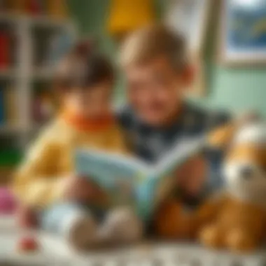 Encouraging Language Development Through Reading A parent reading a story to a child, promoting language skills