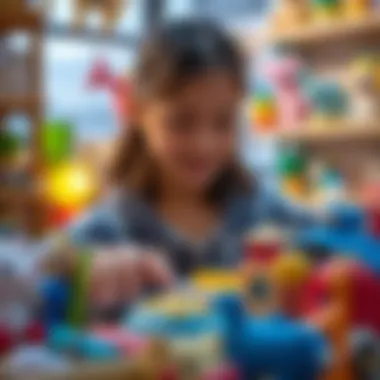 Selecting Sustainable Toys A parent selecting toys for sustainable play.