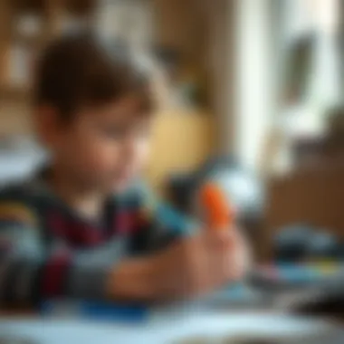 Parents evaluating electronic pens for child development