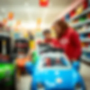 Choosing the Right Push Car: A Parent's Guide Parents examining different models of push cars in a store.