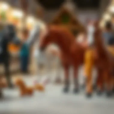 Parents selecting toy horses for their children, emphasizing informed choices