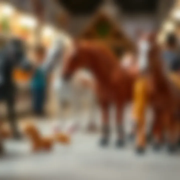 Parents selecting toy horses for their children, emphasizing informed choices