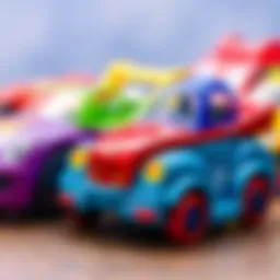 Colorful toy cars inspired by Pajamas characters