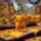 A colorful collection of Pikachu cards displayed in an album.