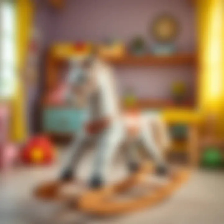 Pilsan rocking horse in a colorful playroom