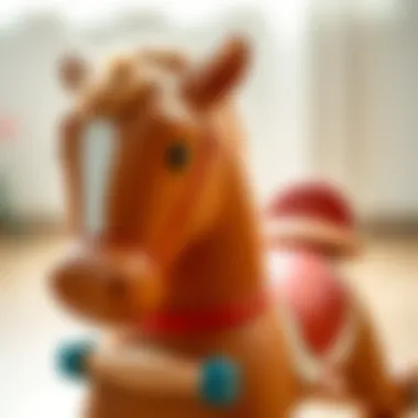 Close-up of Pilsan rocking horse showcasing its design