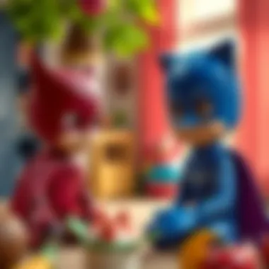 Scene depicting the educational aspects of PJMasks storytelling