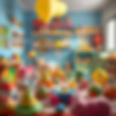 Nurturing Cognitive Growth A vibrant playroom filled with various educational toys for cognitive development.