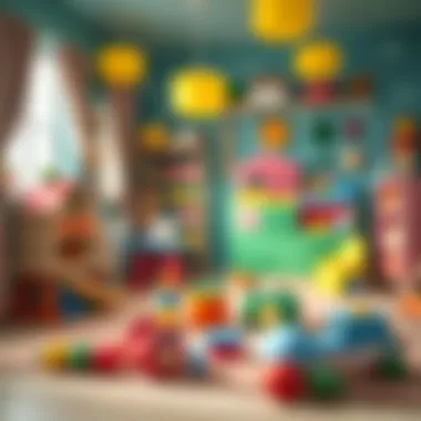 Engaging Playroom for Young Learners A colorful playroom filled with educational toys for children