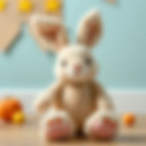 Adorable plush rabbit showcasing its soft texture