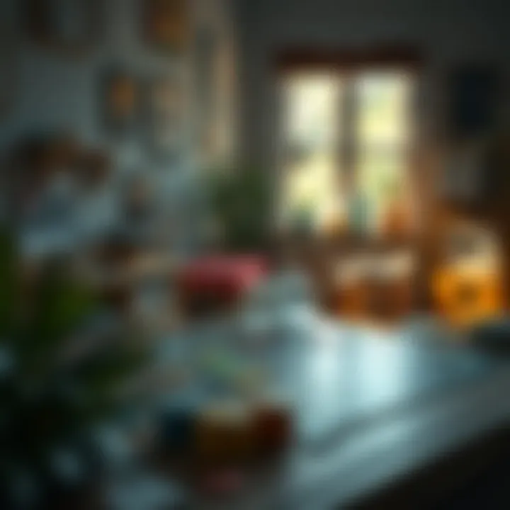 A Tranquil Environment for Puzzle Engagement A serene workspace with an open puzzle and tools for assembling