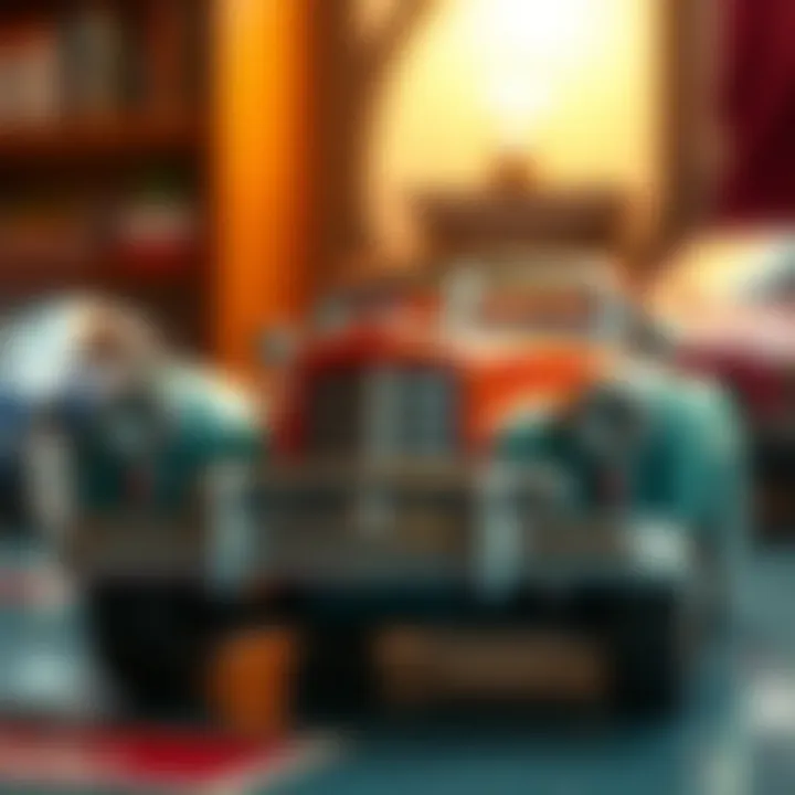 A close-up of a rare toy car model