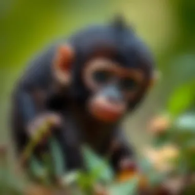 Curious Baby Monkey A curious baby monkey exploring its surroundings
