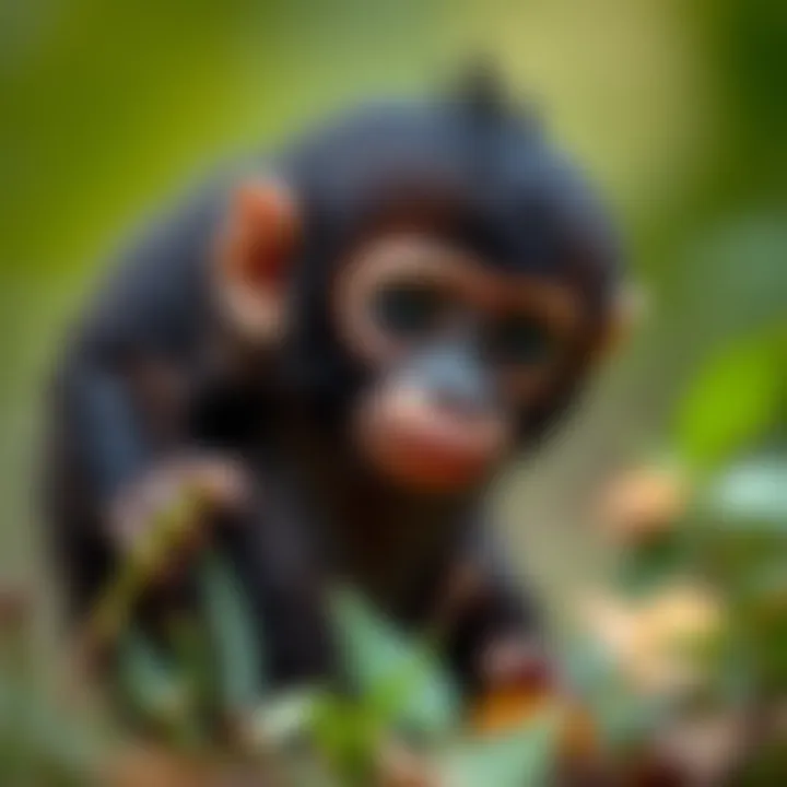 Curious Baby Monkey A curious baby monkey exploring its surroundings