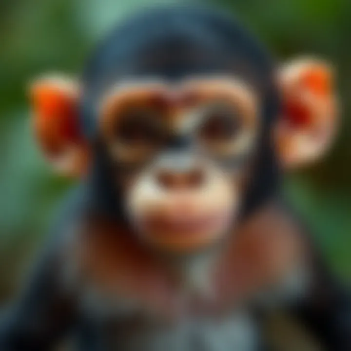 Expressive Baby Monkey A close-up of a baby monkey showcasing its facial expressions
