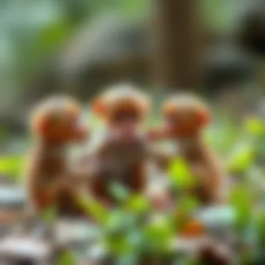 Playful Baby Monkeys A playful scene of baby monkeys interacting with each other