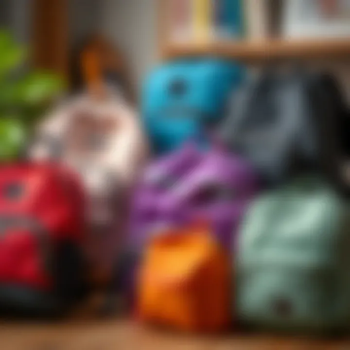 Diverse Materials in School Bags Variety of school bags showcasing different materials