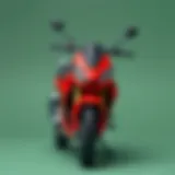 Red BMW electric motorcycle showcasing sleek design