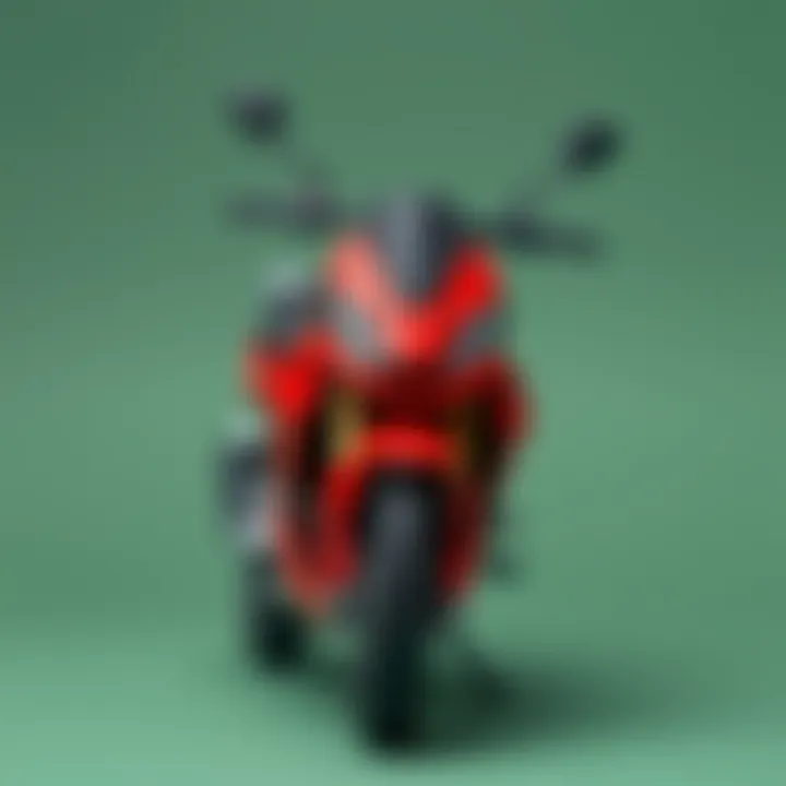 Sleek Design of Red BMW Electric Motorcycle Red BMW electric motorcycle showcasing sleek design