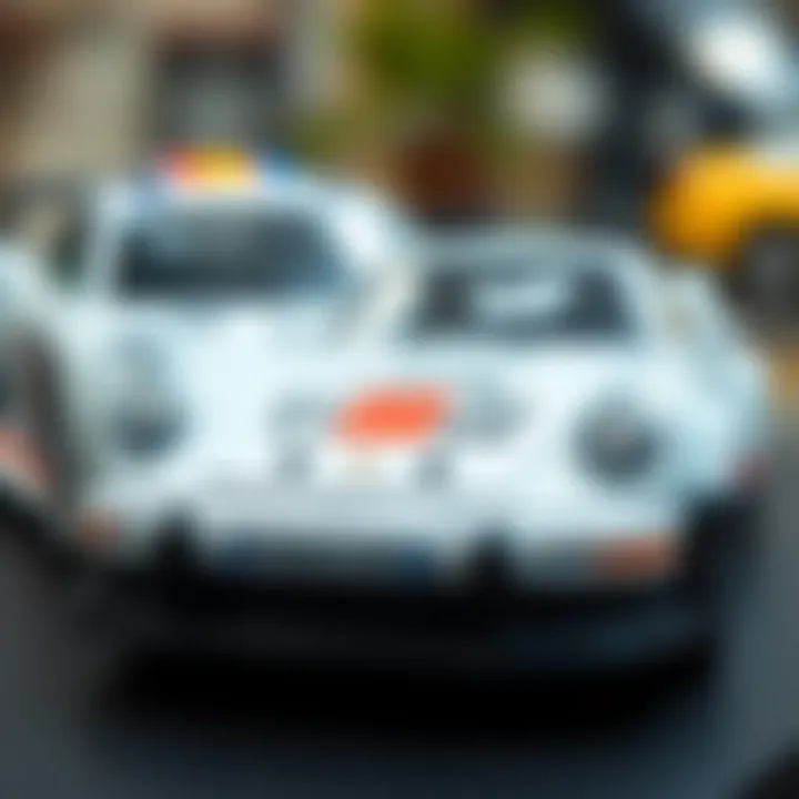 Detailed view of a Revell Porsche model showcasing intricate design elements