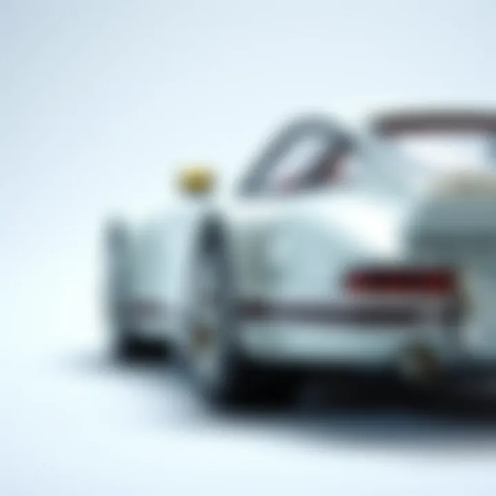 Side profile of a Revell Porsche model highlighting its sleek lines