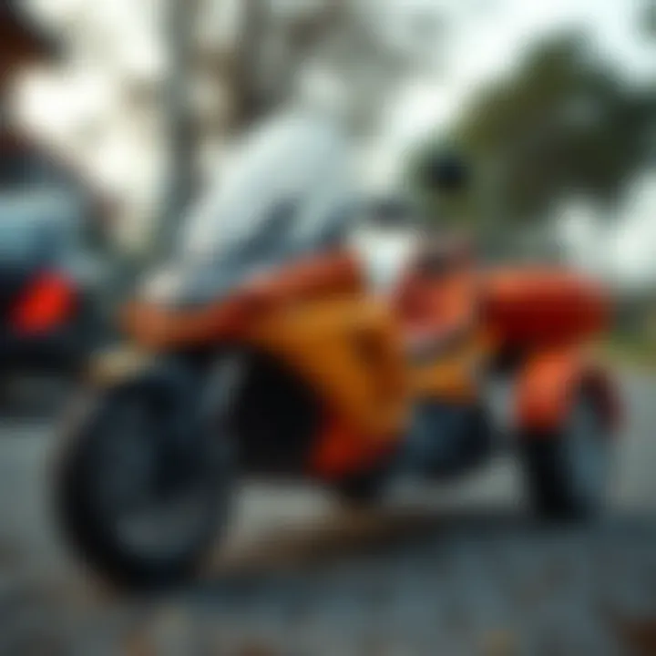 Safety features of a three-wheeled vehicle