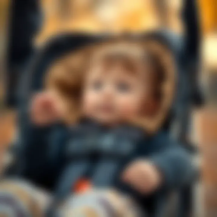 Safety Harness in Stroller Close-up of a safety harness in a stroller, emphasizing security for the child.