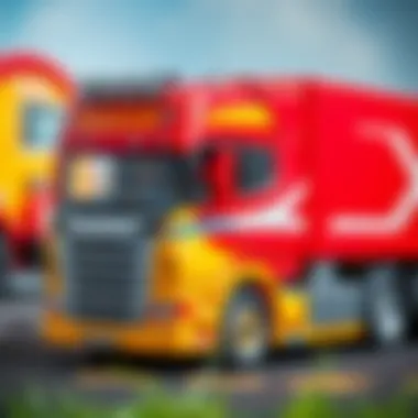 Colorful Scania toy truck remote control showcased in a play setting