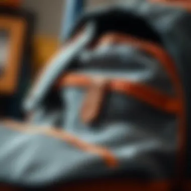 Close-up of quality materials used in a school bag