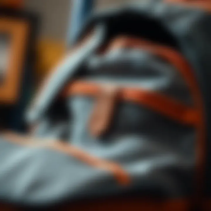 Close-up of quality materials used in a school bag