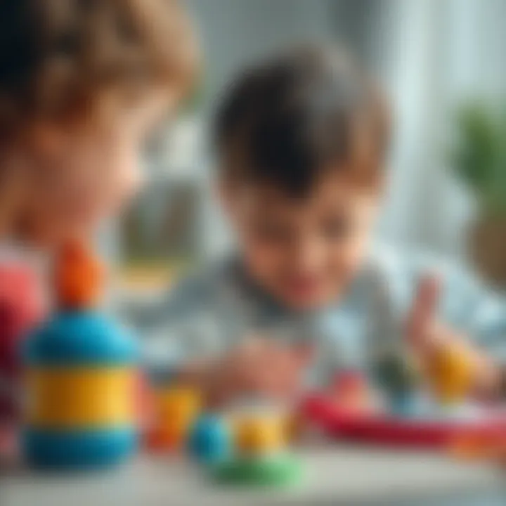 Child playing with sound-making toys enhancing cognitive skills