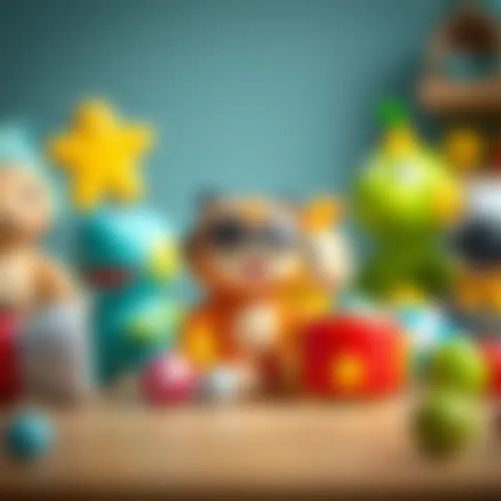 Various sound-emitting toys fostering social interaction among kids