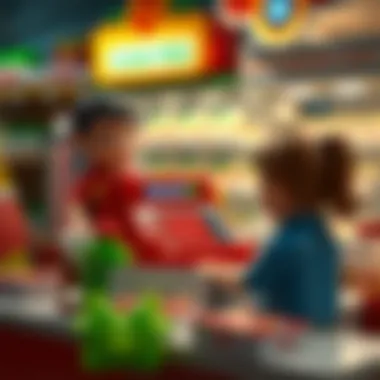 Role-Playing Scenarios with Cash Register Creative role-playing with a toy cash register