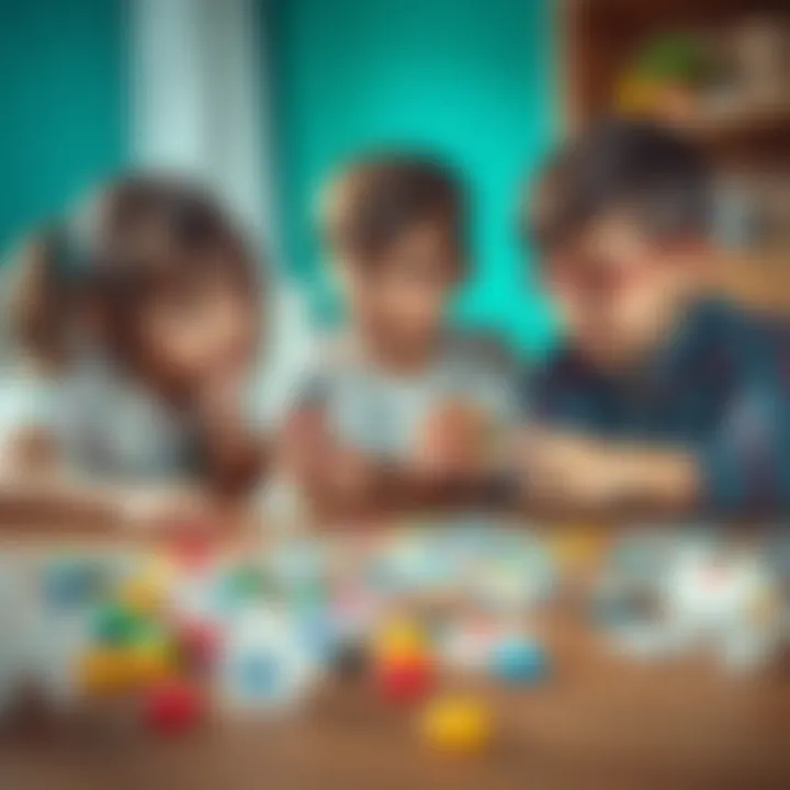 Siblings competing in a fun puzzle challenge