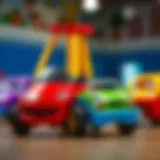 Exploring Design Choices in Children's Push Cars Detailed view of a colorful children's push car with various design options.