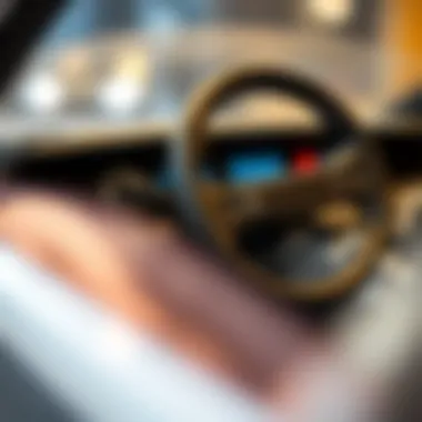 Close-up of the control panel of an electric toy car