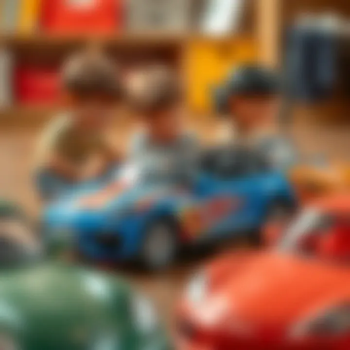 Fostering Social Interaction through Toy Cars A group of children playing together with toy cars, fostering social interaction.
