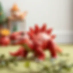 A vibrant spiky dinosaur toy engaging children's imagination