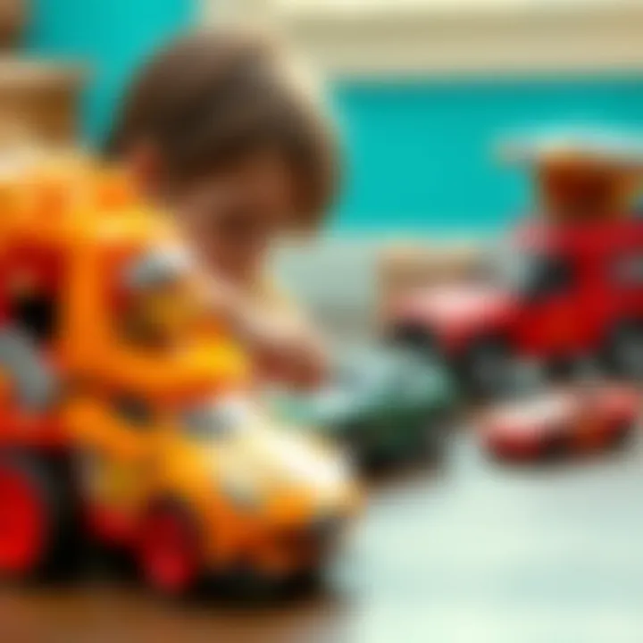 Creative Play with SS Toy Cars Child playing with SS toy cars, enhancing creativity