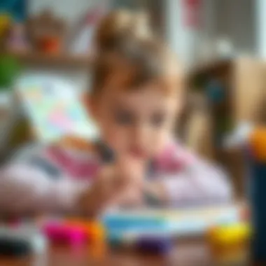 A child engaging in creative art with water-based markers.