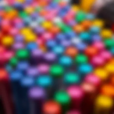 A vibrant array of water-based markers in various colors.